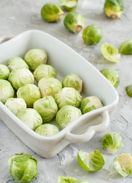 Brussels sprouts  in a casserole — Stock Photo, Image