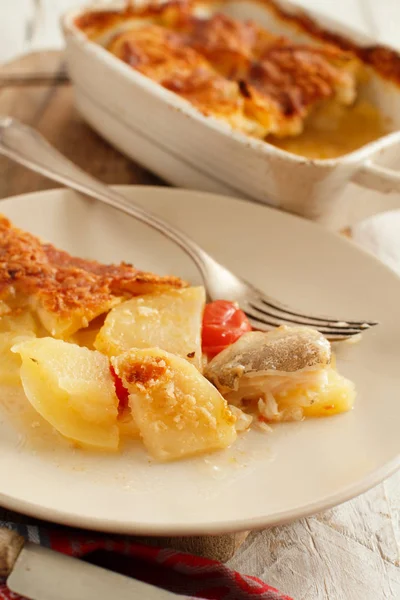 Merluzzo bianco con patate — Foto Stock