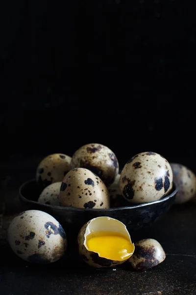 Huevos de codorniz cerca — Foto de Stock