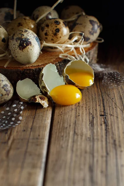 Huevos de codorniz cerca — Foto de Stock