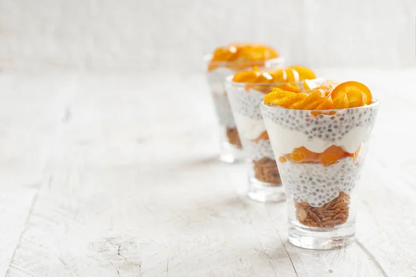 Chia pudding parfait met kumquat — Stockfoto