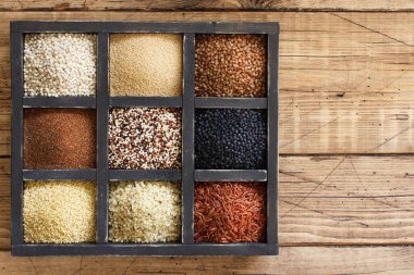 Gluten free hububat bir kutu içinde