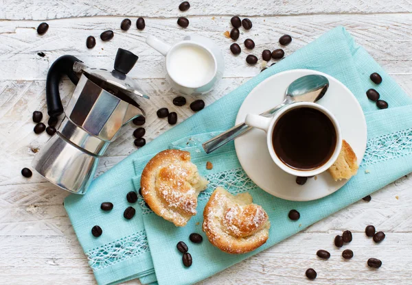 Italian coffee set for breakfast — Stock Photo, Image