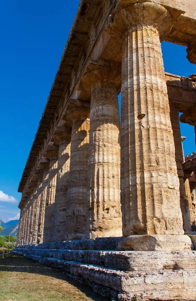 Řecký chrám Hera-Ii. Paestum, Itálie — Stock fotografie