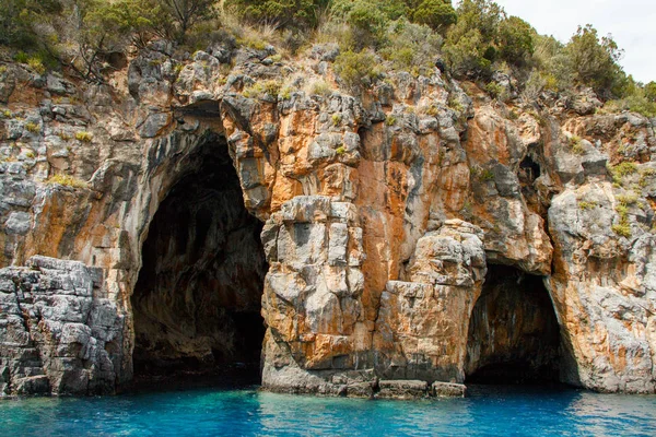 Pozzallo caves near Camerota from the sea — 스톡 사진