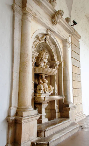 Monumental marble fountain, Saint Lawrence Charterhouse Monaster — Stock Photo, Image