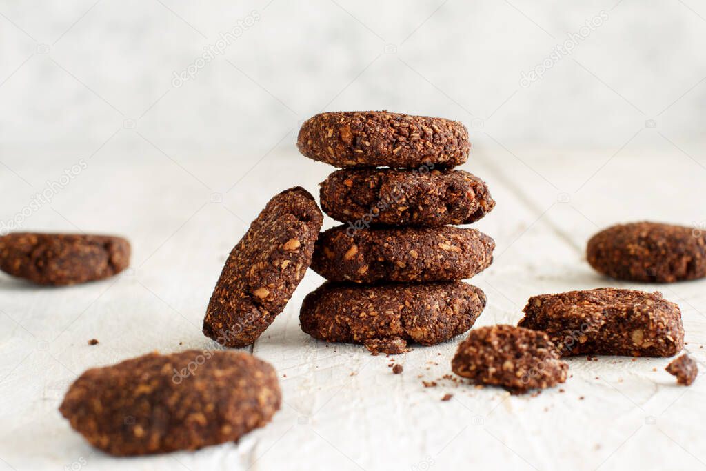 Keto Chocolate Cookies with almond and coconut flour. Atkins, ketogenic.