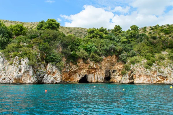 Grotten Infreschi Baai Van Zee Camerota Campania Italië — Stockfoto