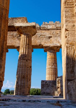 Yunanistan 'ın Hera-Ii tapınağı Paestum (Poseidonia), Salerno, Campania, İtalya arkeolojik bölgesinde.