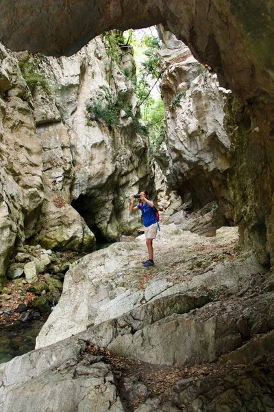 Campania Italy Italy Sseptember 2019 Young Women Taking Photos Resurgence — стоковое фото