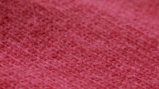Червона вовняна робоча шерсть светр візерунок. може використовуватись як фон . — стокове відео