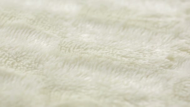 Pelliccia bianca per sfondo o texture. coperta calda — Video Stock