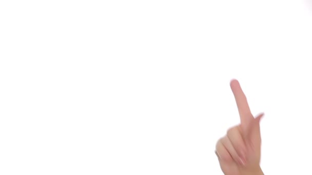 Main de femme sur fond blanc. gestes de la main. gestes de la main 