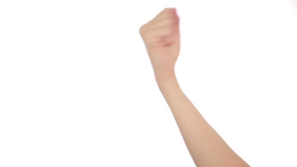 Main avec un poing serré, isolé sur un fond blanc