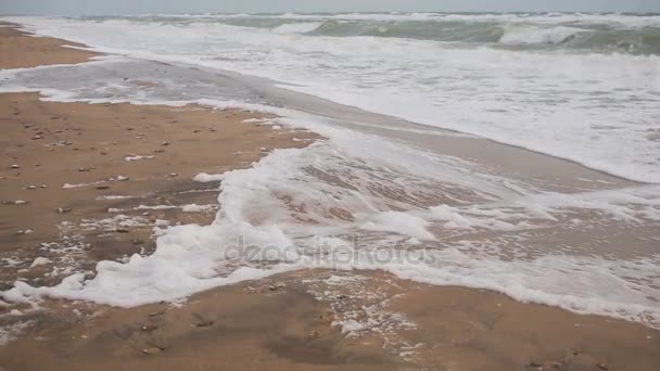 Stora vågor under en storm i kusten — Stockvideo