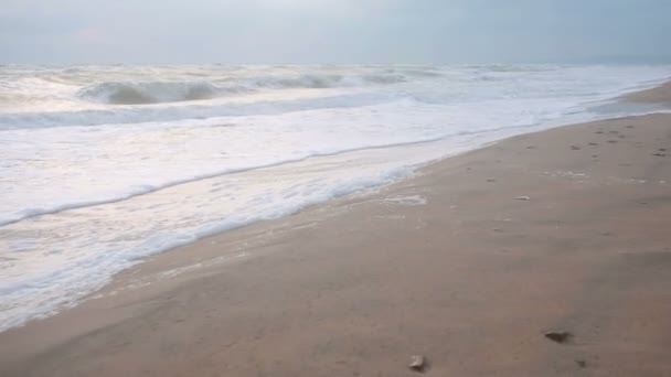 Nagy hullámok a part vihar — Stock videók