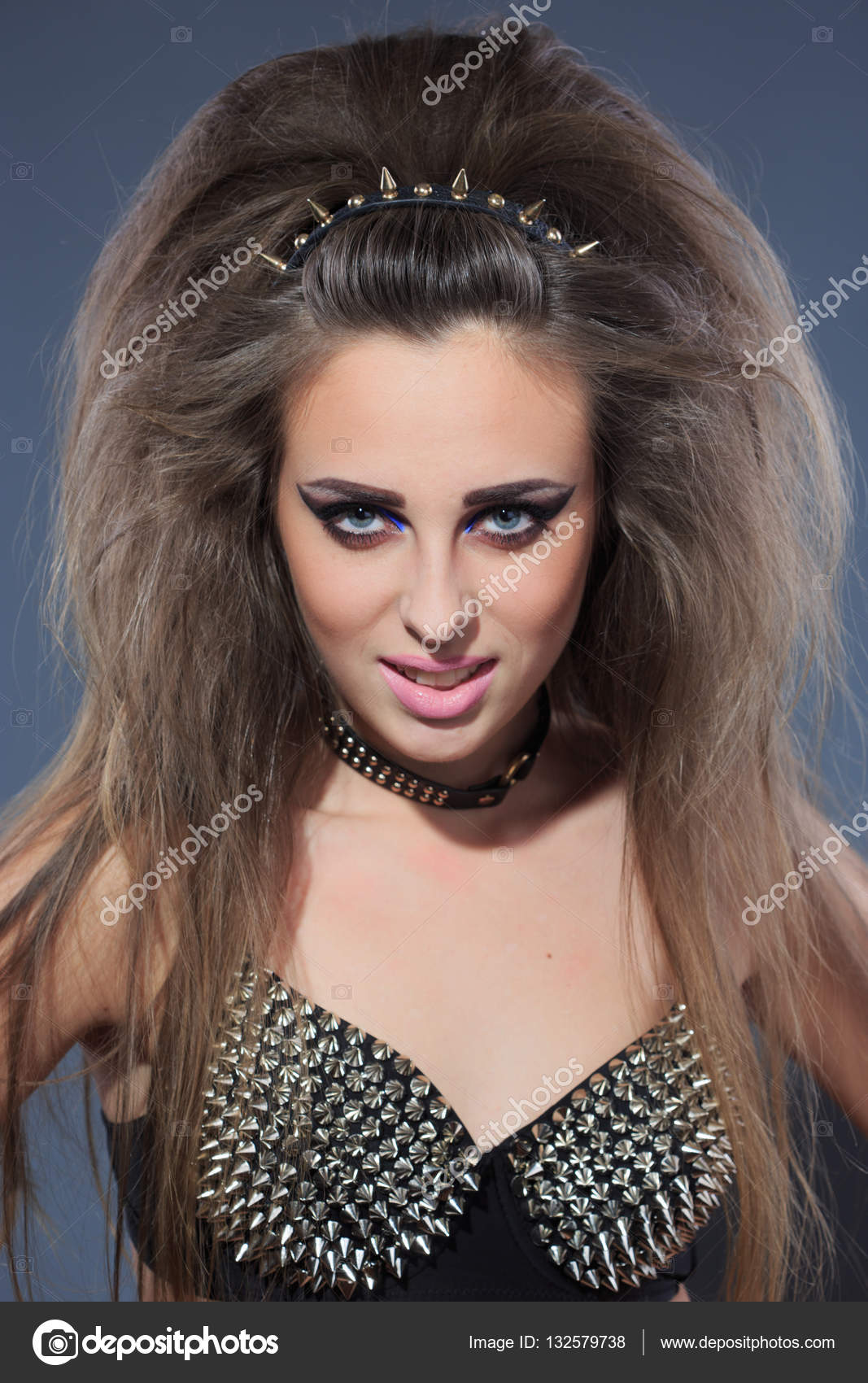 Rockstar Girl In The Image Bra Thorns Stock Photo C Kopitin