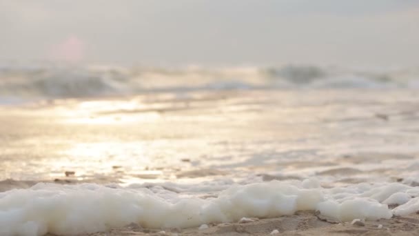 一场暴雨在海岸大浪 — 图库视频影像