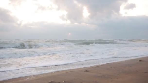 Stora vågor under en storm i kusten — Stockvideo