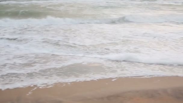Великі хвилі під час шторму на узбережжі — стокове відео