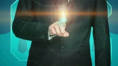 Sosyal ağ el dokunmatik sanal simgesi. Daha büyük resim.