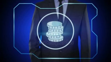 kavramı finans, para birimi, dijital teknoloji. paralar Rublesi, Rus Rublesi