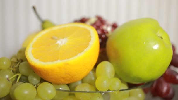 Primo piano della frutta, concetto di stile di vita sano, dieta . — Video Stock