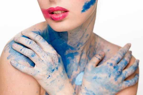 Bella donna. pittura a colori make-up , — Foto Stock