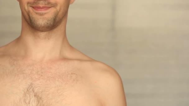 Mens hairy armpit close-up — Stock Video