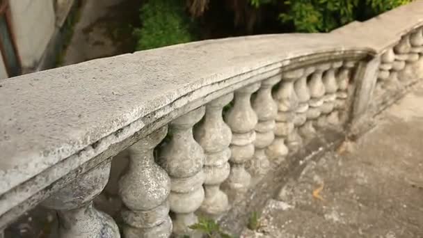 Vintage balusters. Staircase of the old palace — Stock Video