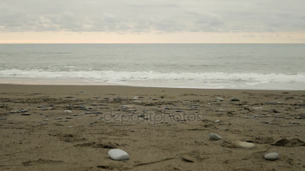 Fala i bezludnej plaży. 4k — Wideo stockowe