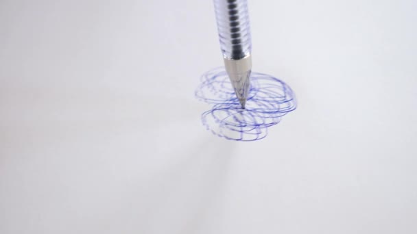 Extremo close-up de escrita caneta esferográfica. 4k, câmera lenta — Vídeo de Stock