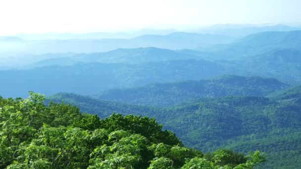 View of a beautiful mountain landscape. a mountain range from a birds eye view. 4k. — Stock Video