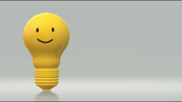 3D電球ランプがジャンプし アイデアを点灯 — ストック動画
