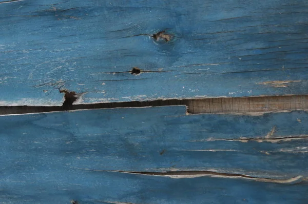Textur Aus Blauen Rissigen Brettern Hintergrund Aus Altem Holz — Stockfoto
