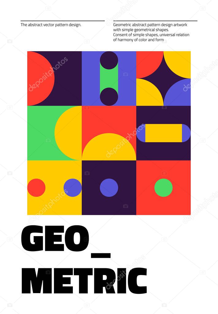 Abstract Geometric Poster design. Minimalist artwork with simple shapes.