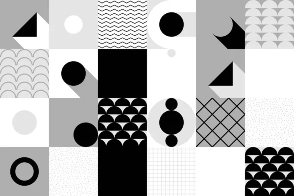 Patrón vectorial abstracto monocromo — Vector de stock