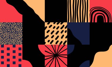 Soyut Vektör El Çizimi Desen Tasarımı