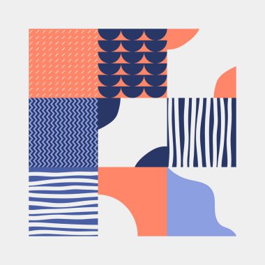 Soyut Vektör El Çizimi Desen Tasarımı