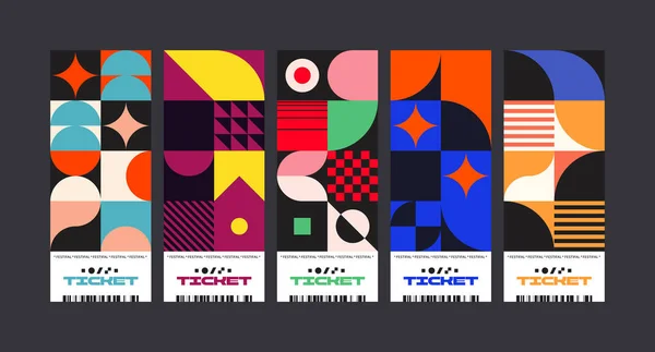 Tickets Abstract Vector Ontwerp Sjabloon Set — Stockvector