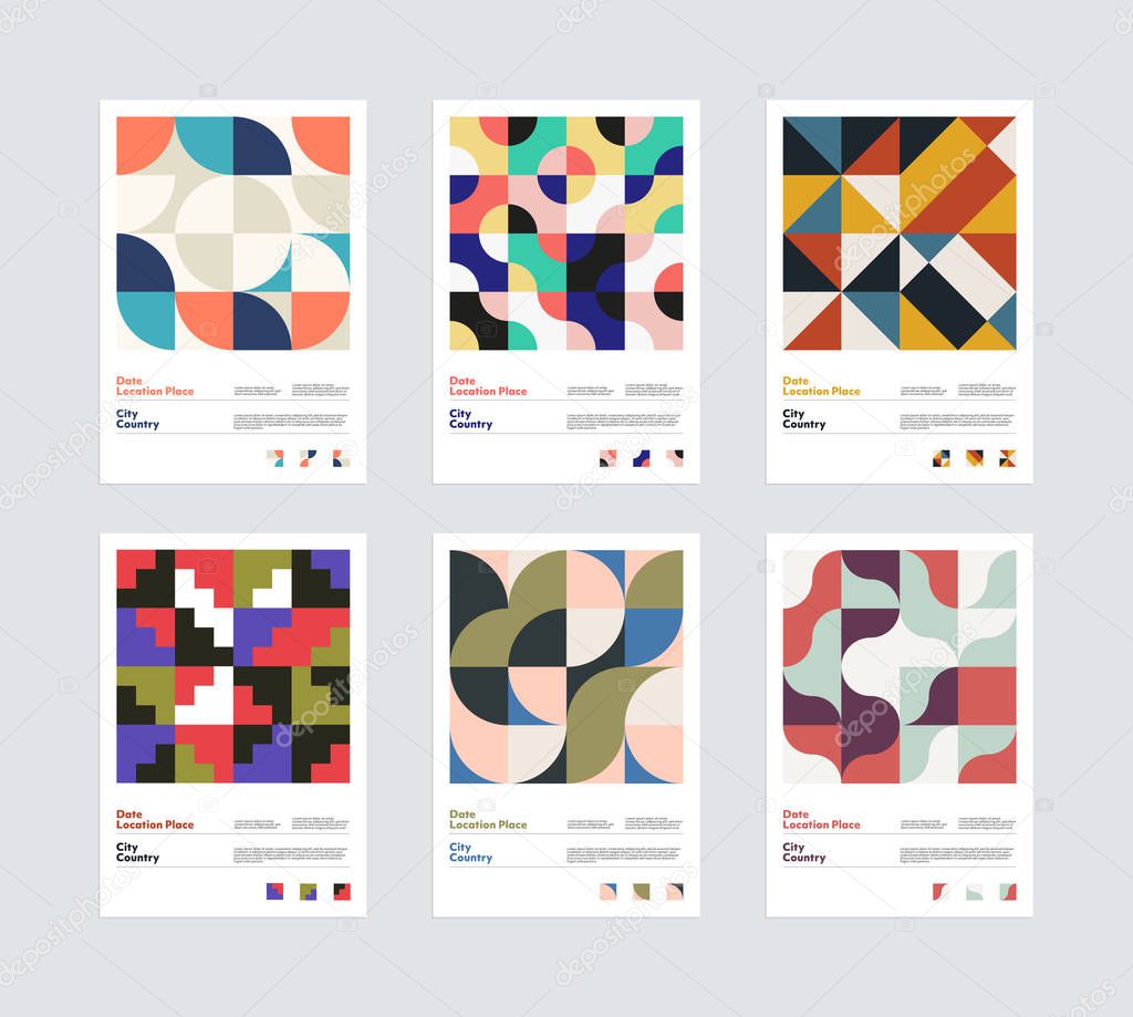 Geometrical Vector Poster Design Template Set