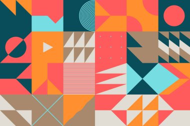 Yüzyıl ortası Soyut Vektör Deseni Tasarımı