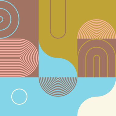 Yüzyıl ortası Soyut Vektör Deseni Tasarımı