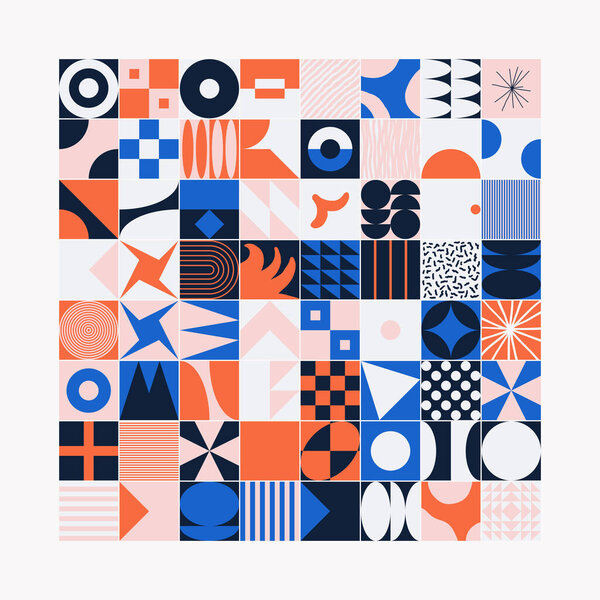 Коллекция абстрактных векторных геометрических форм
