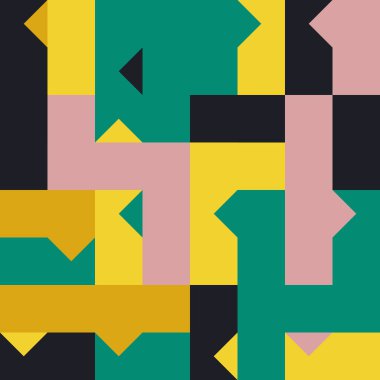 Soyut Vektör Mozaik Deseni Tasarımı