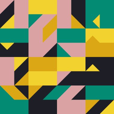 Soyut Vektör Mozaik Deseni Tasarımı