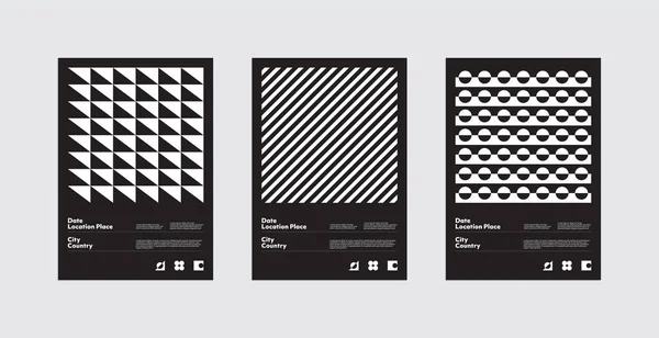 Zwitserse design stijl vector posters set — Stockvector