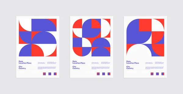 Schweizer Design Stil Vektor Poster Set — Stockvektor