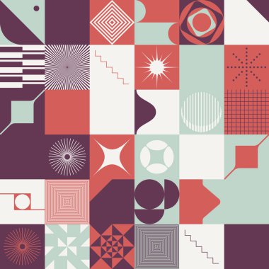 Yüzyıl ortası Soyut Vektör Deseni Tasarımı