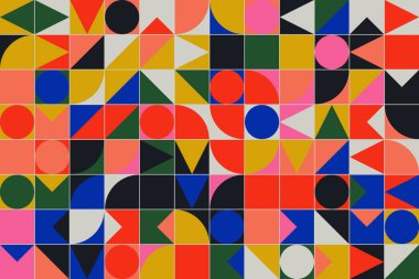 Renkli Geometrik Vektör Deseni Tasarımı